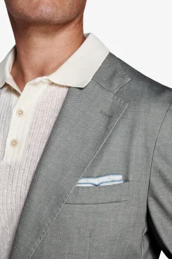 Green Herringbone jersey blazer