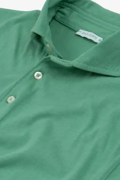 Green jersey polo shirt