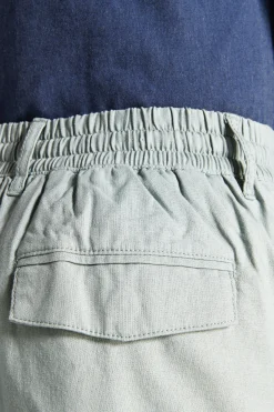Green linen blend Bermuda shorts