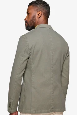 Green peak lapel textured blazer