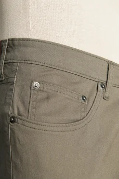 Green 5 pockets gabardine trousers