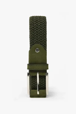 Green woven elastic belt