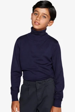 KIDS Blue basic knit turtleneck