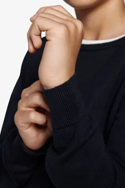 KIDS Blue brushed cotton crewneck sweater