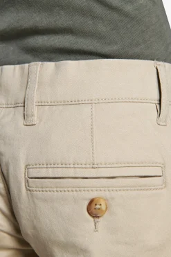 KIDS Cream cotton basic chino bermuda shorts