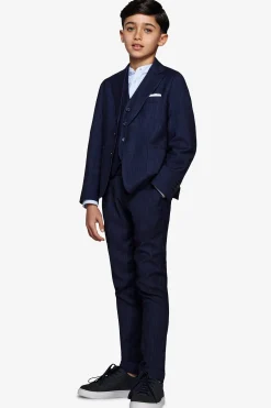 KIDS Dark blue denim-effect blazer