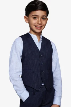 KIDS Dark blue denim effect waistcoat
