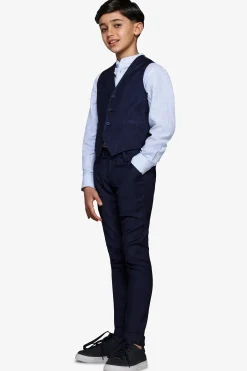 KIDS Dark blue denim effect waistcoat