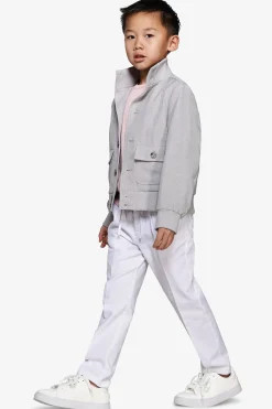 KIDS Gray stretch fabric bomber jacket