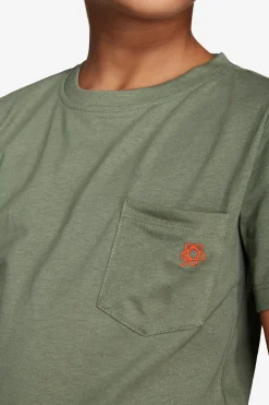 KIDS Green basic t-shirt with pocket