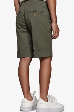 KIDS Green cotton basic chino bermuda shorts