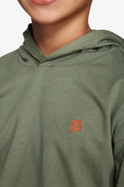 KIDS Green embroideredjersey hoodie