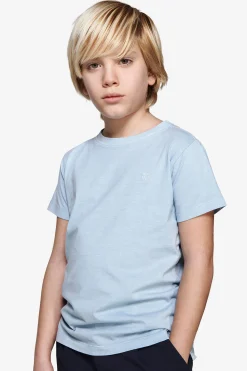 KIDS Light blue basic embroidered t-shirt