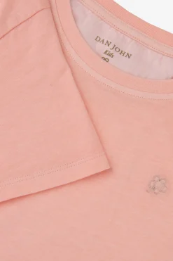 KIDS Pink basic t-shirt with embroidery