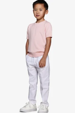 KIDS Pink brushed cotton crewneck sweater