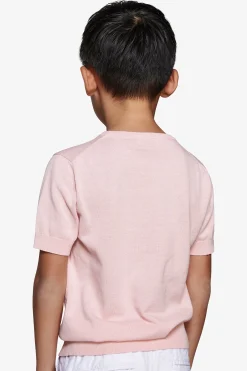 KIDS Pink brushed cotton crewneck sweater