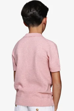 KIDS Pink piqué knit polo