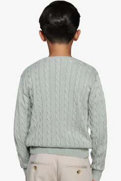 KIDS Sage braided crewneck sweater