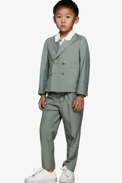 KIDS Sage double-breasted twill blazer