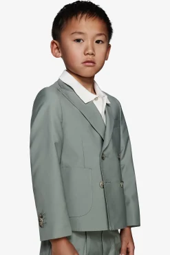KIDS Sage double-breasted twill blazer