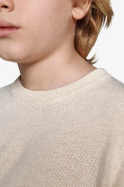 KIDS Sand woven crewneck sweater