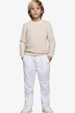 KIDS Sand woven crewneck sweater