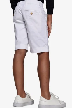 KIDS White cotton basic chino bermuda shorts