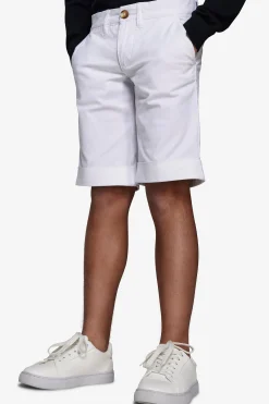KIDS White cotton basic chino bermuda shorts
