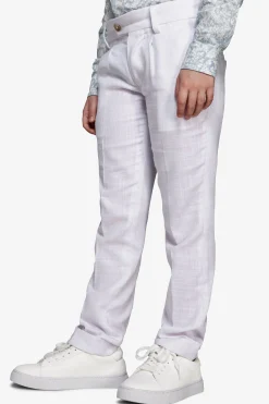 KIDS White linen blend trousers