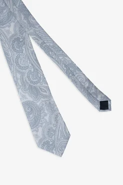 Light blue cashmere macro pattern tie