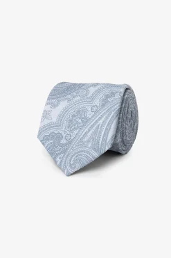 Light blue cashmere macro pattern tie