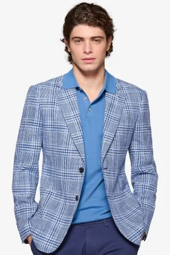 Light blue check blazer