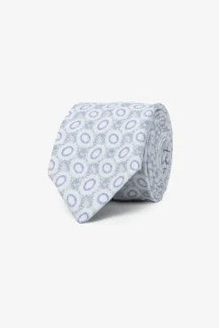 Light blue circle pattern jacquard tie