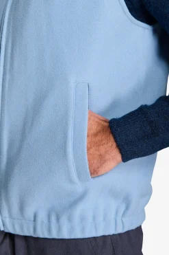 Light blue full zip down vest