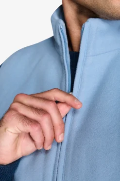 Light blue full zip down vest