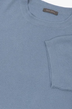 Light blue honeycomb knit t-shirt