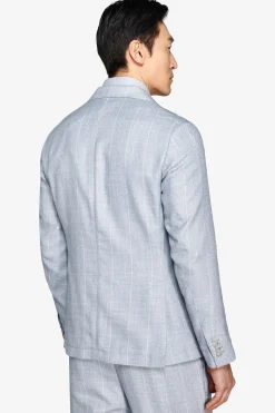 Light blue pinstripe suit blazer