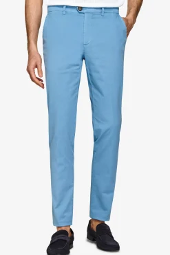 Light blue stretch cavalry chino trousers