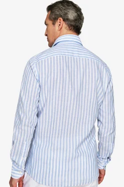 Light blue striped slim shirt