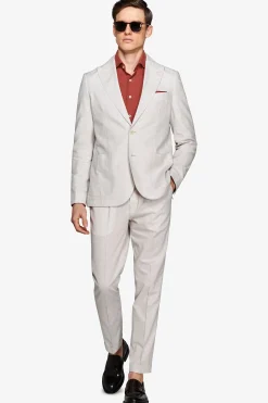 Light gray linen blend blazer
