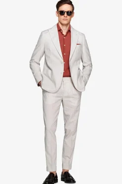 Light gray linen blend blazer