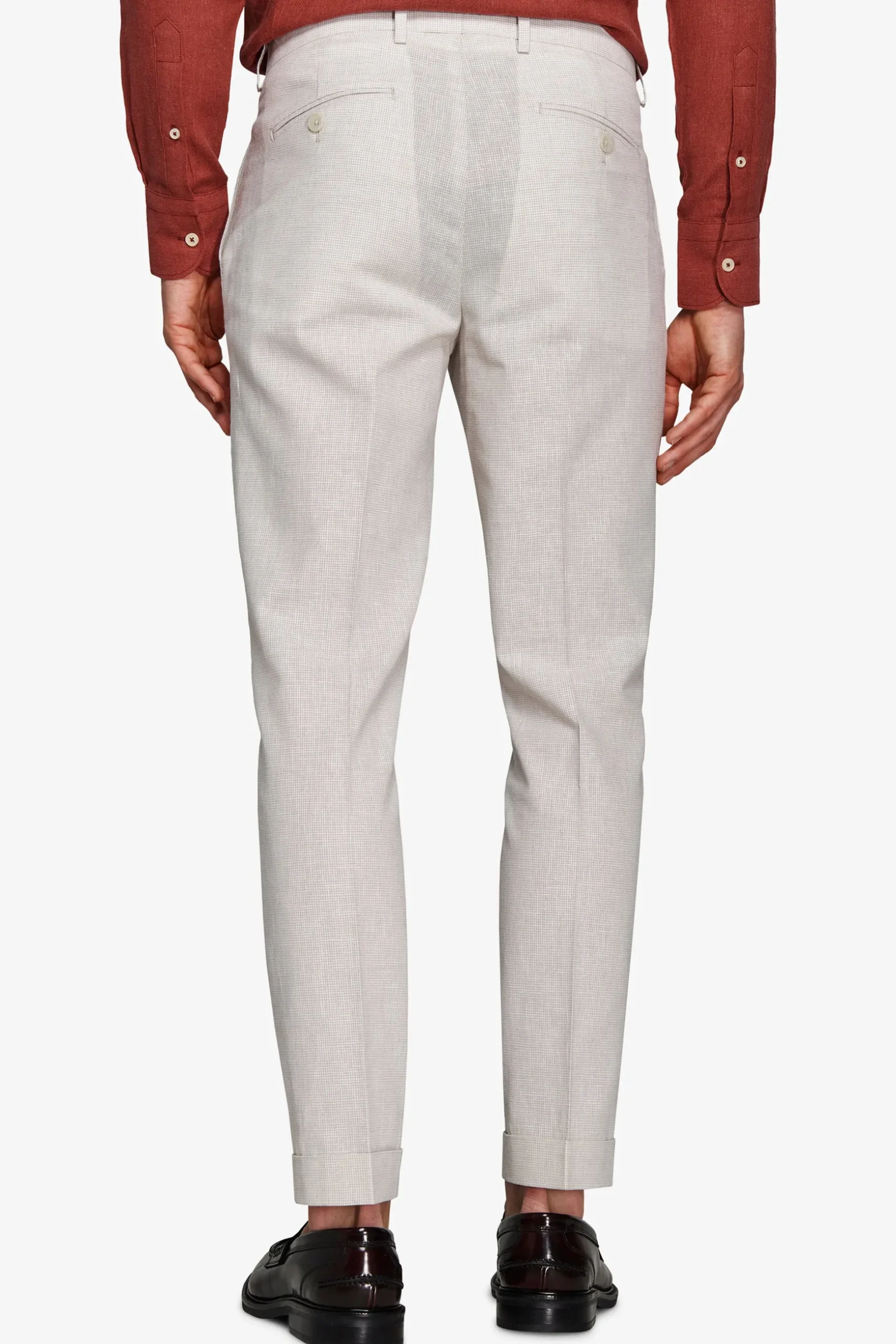 Light gray linen blend trousers