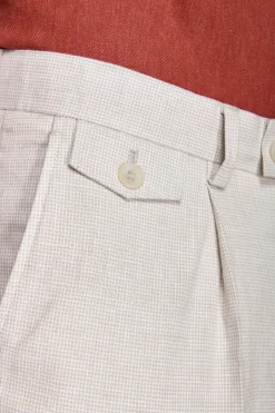 Light gray linen blend trousers