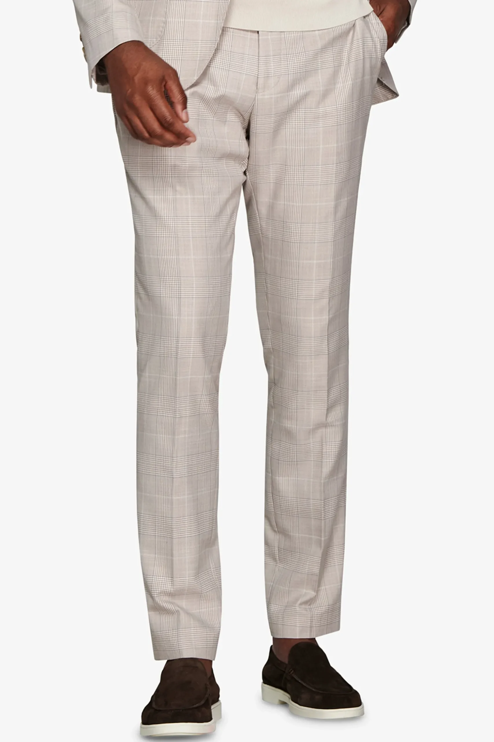 Light gray Pied de Poule suit trousers