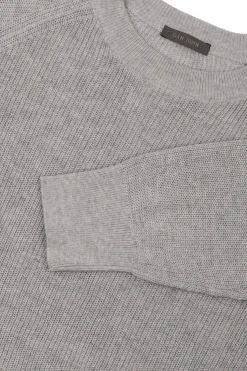 Light gray ribbed crewneck sweater
