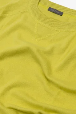 Lime fleece cut crewneck sweater