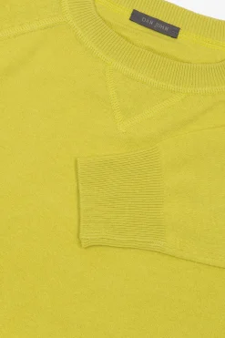 Lime fleece cut crewneck sweater
