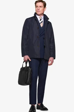 Navy Trench coat with bib