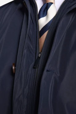 Navy Trench coat with bib