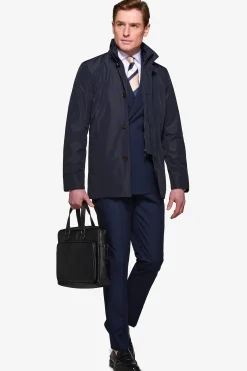 Navy Trench coat with bib